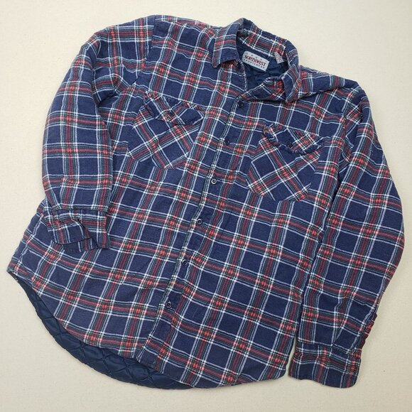 Great Northwest Men's Lined Flannel Shirt Sz M Blue/Red EXCELLENT CONDITION!!! - Picture 1 of 4